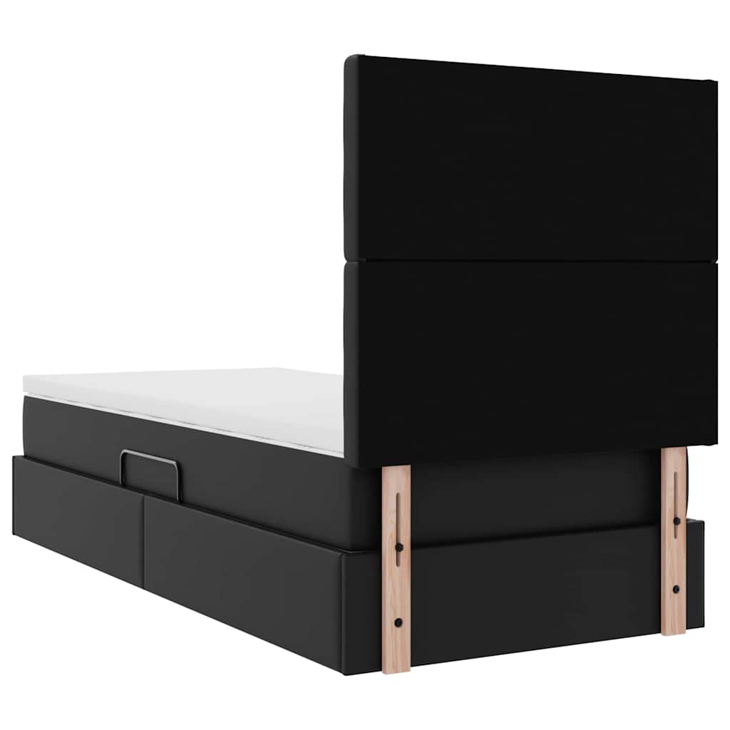 Lit de Rangement Noir 100 x 200 cm Cuir synthétique - XIOS