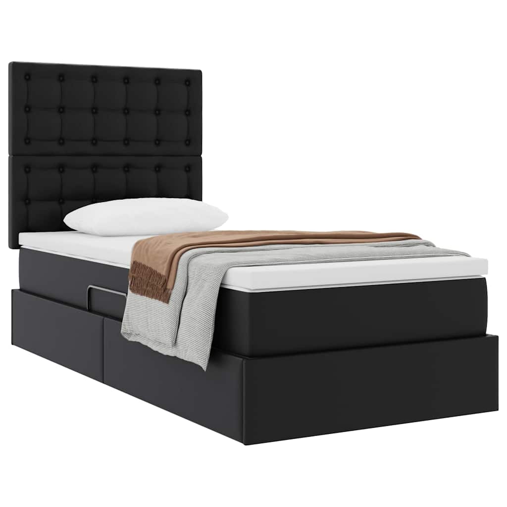 Lit de Rangement Noir 100 x 200 cm Cuir synthétique - XIOS