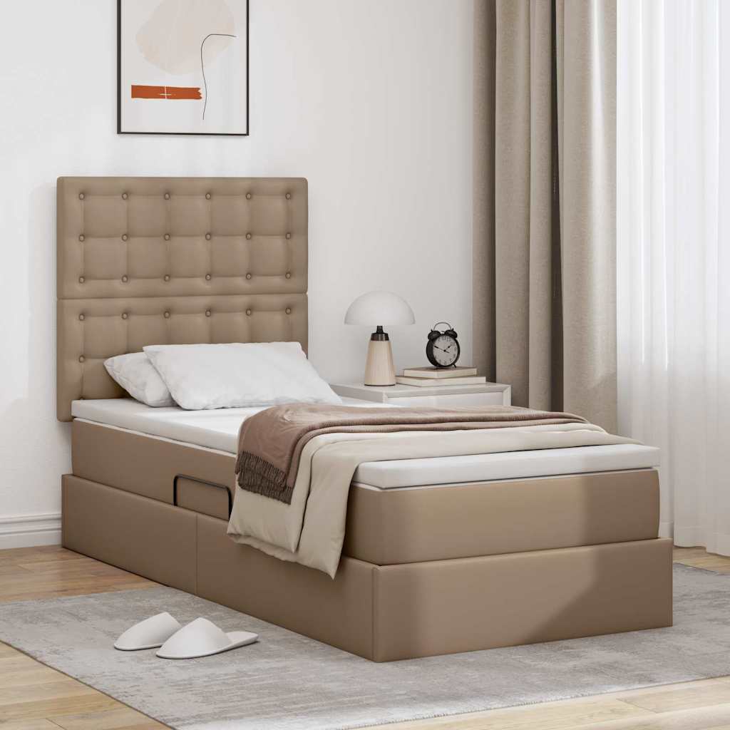 Lit de Rangement Cappuccino 100 x 200 cm Cuir synthétique - XIOS