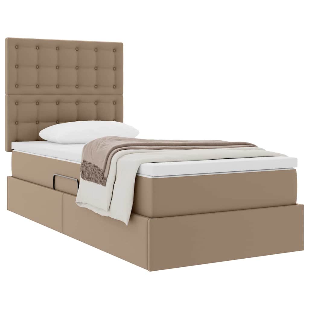 Lit de Rangement Cappuccino 100 x 200 cm Cuir synthétique
