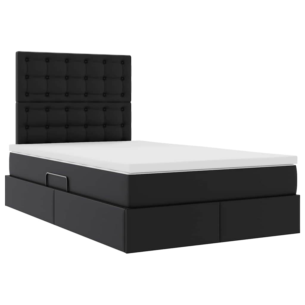 Lit de Rangement Noir 120 x 190 cm Cuir synthétique - XIOS