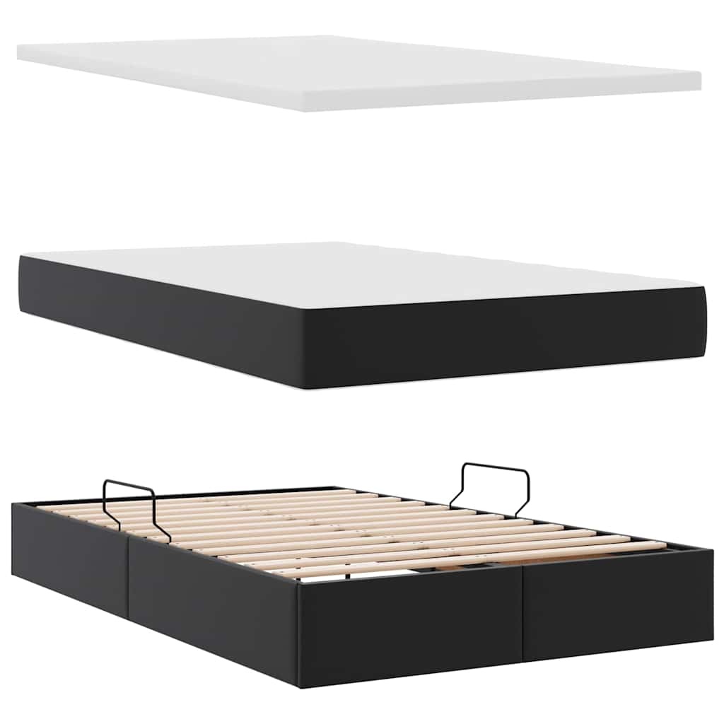 Lit de Rangement Noir 120 x 190 cm Cuir synthétique - XIOS