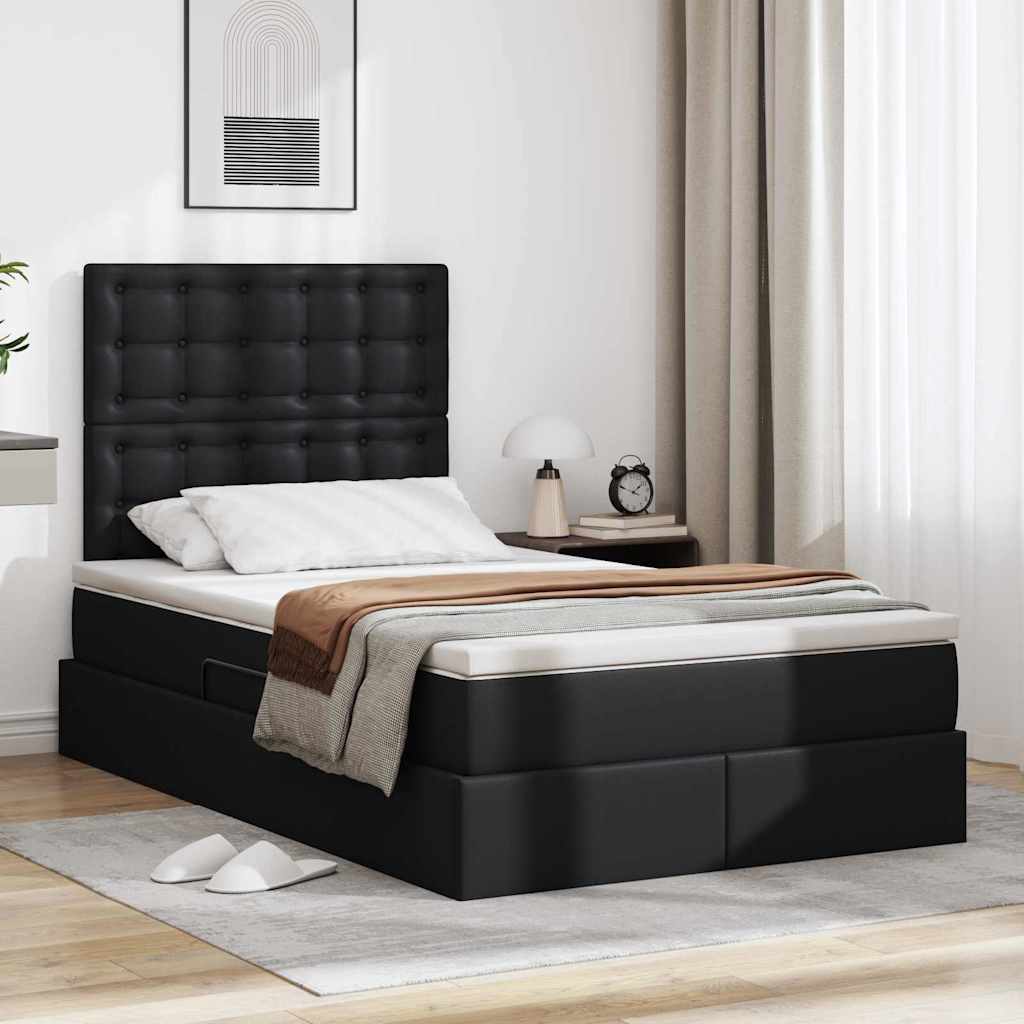Lit de Rangement Noir 120 x 200 cm Cuir synthétique - XIOS