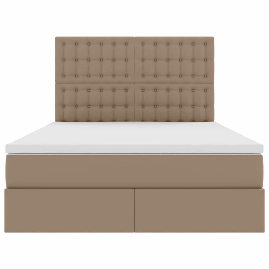 Lit de Rangement Cappuccino 140 x 200 cm Cuir synthétique