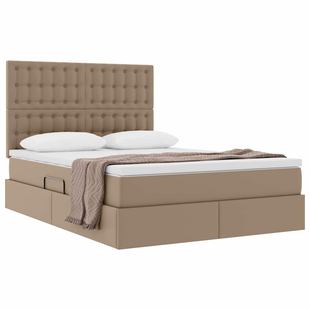 Lit de Rangement Cappuccino 140 x 200 cm Cuir synthétique