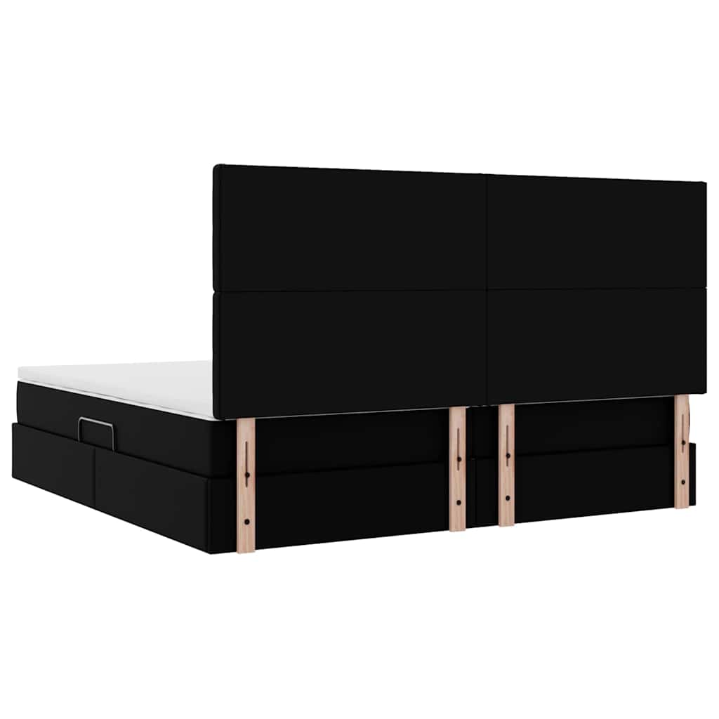 Lit de Rangement Noir 200 x 200 cm Cuir synthétique - XIOS