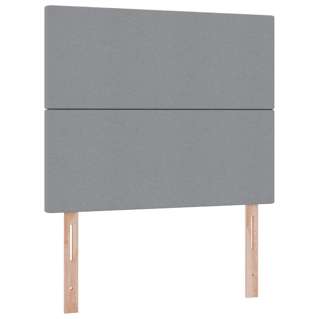 Lit avec rangement et matelas Gris clair 120 x 190 cm tissu - XIOS
