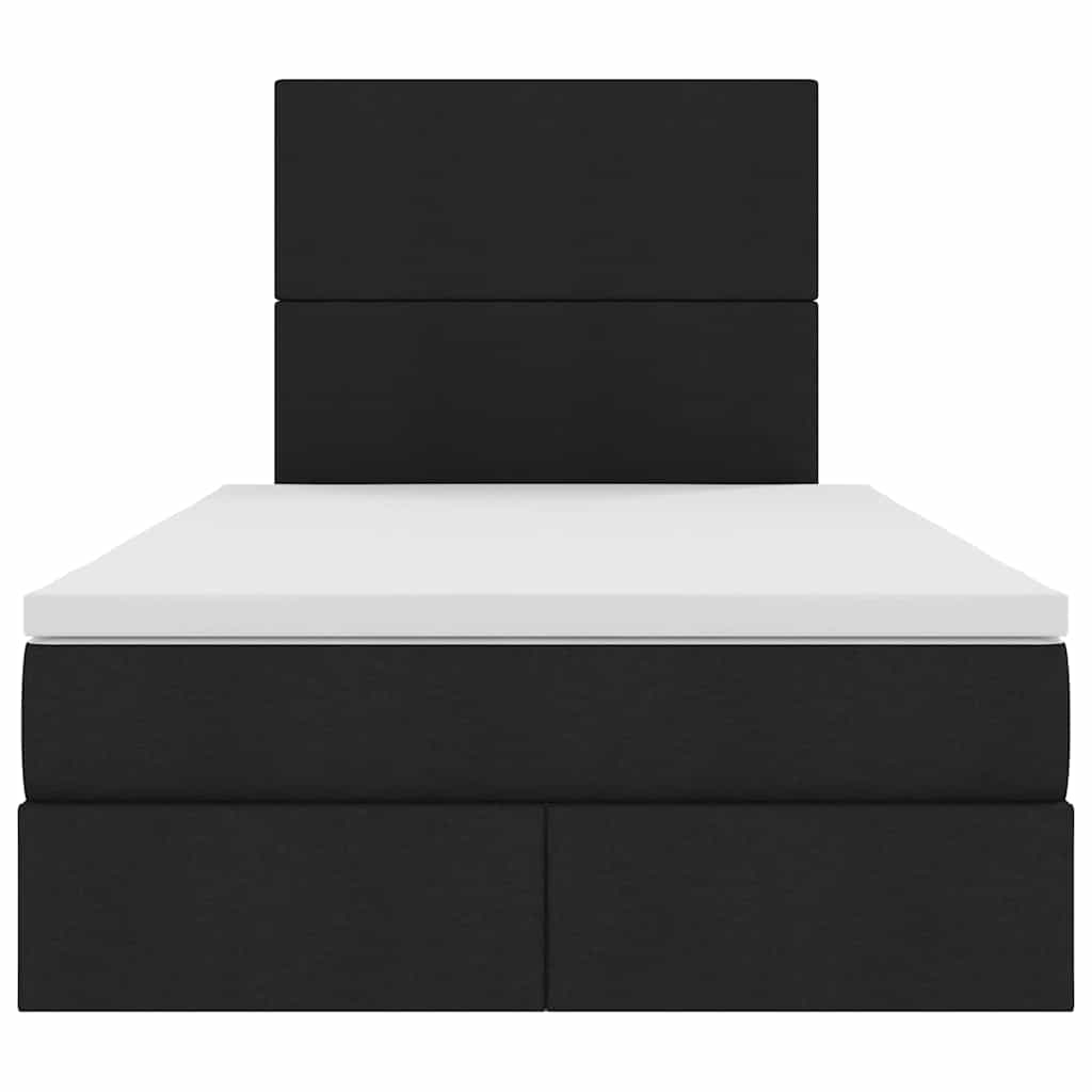 Lit avec rangement et matelas Noir 120 x 200 cm Polyester - XIOS