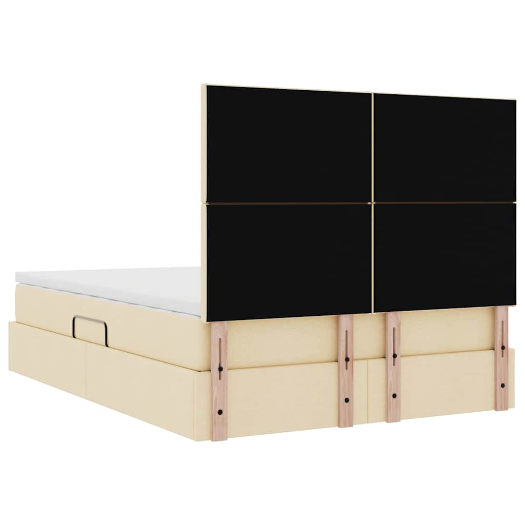 Lit avec rangement et matelas Crème 140 x 190 cm Polyester - XIOS