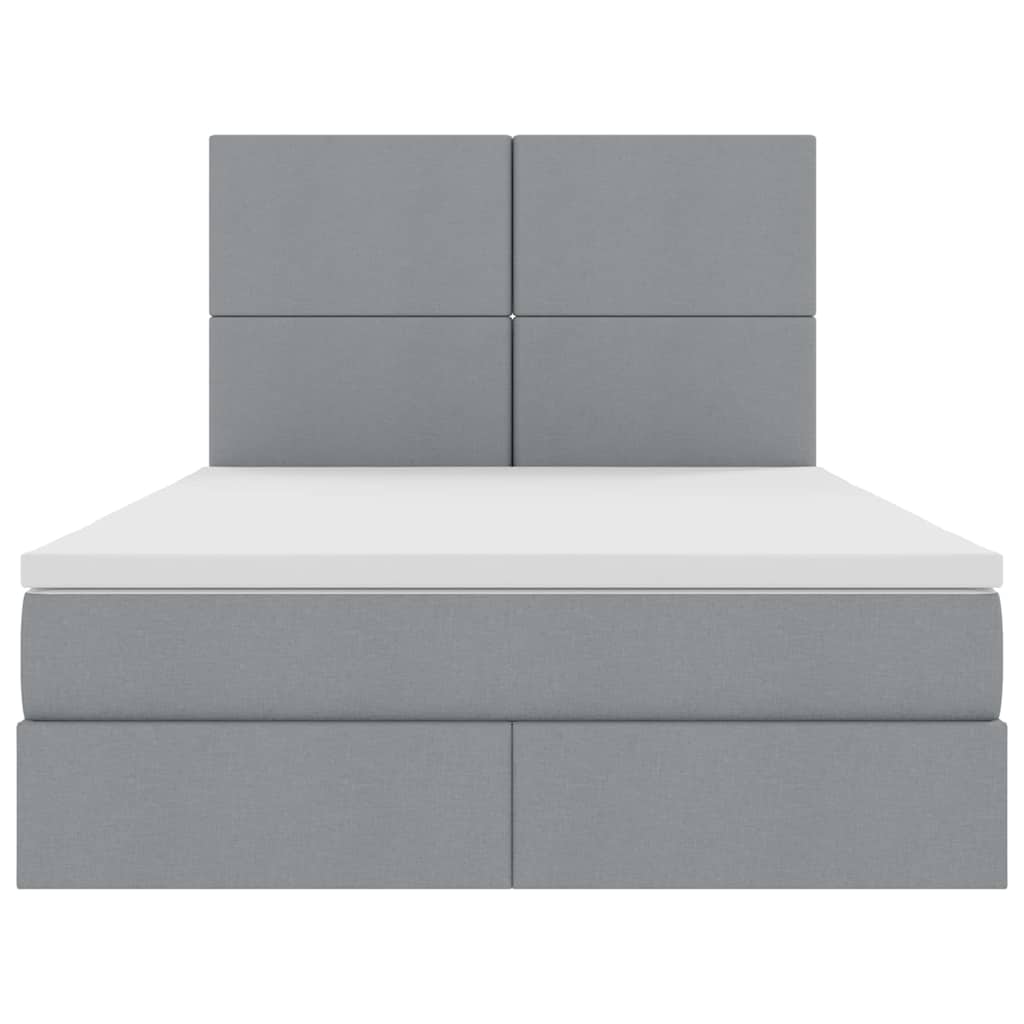Lit avec rangement et matelas Gris clair 140 x 200 cm Polyester - XIOS