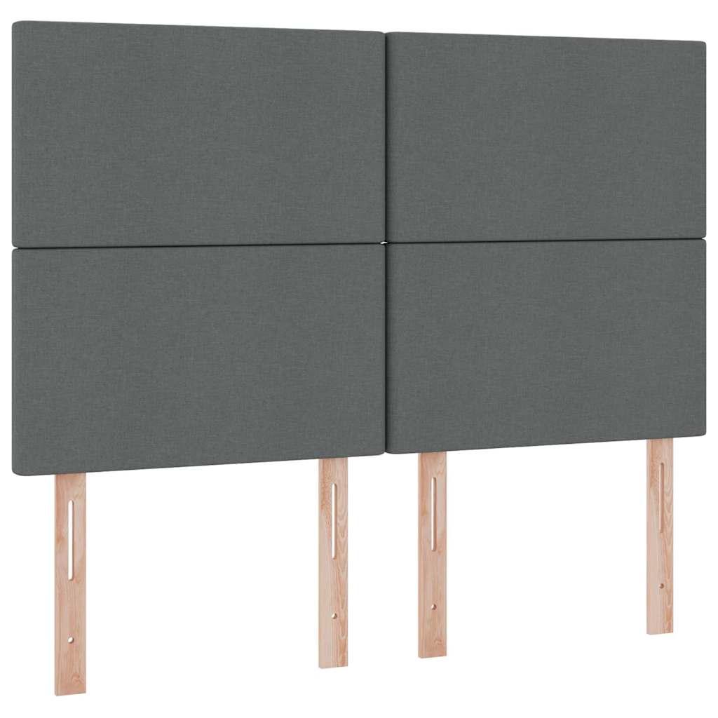 Lit avec rangement et matelas Gris foncé 140 x 200 cm tissu