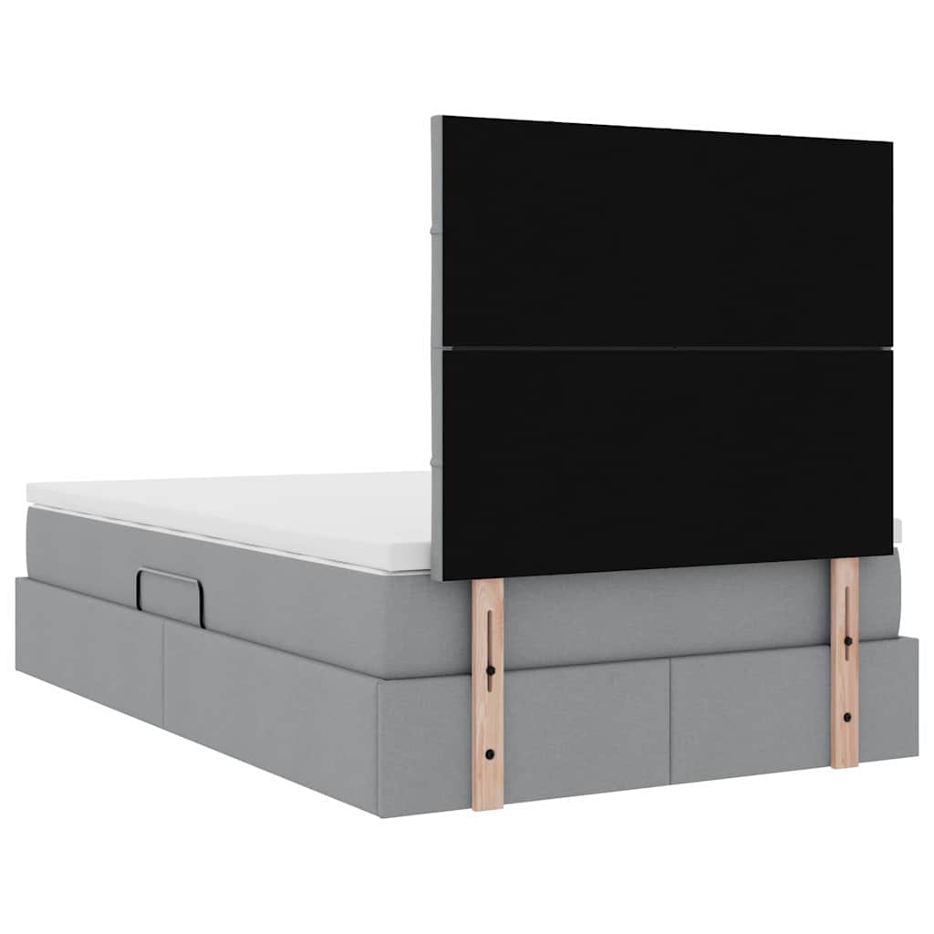 Lit avec rangement et matelas Gris clair 120 x 200 cm Polyester - XIOS