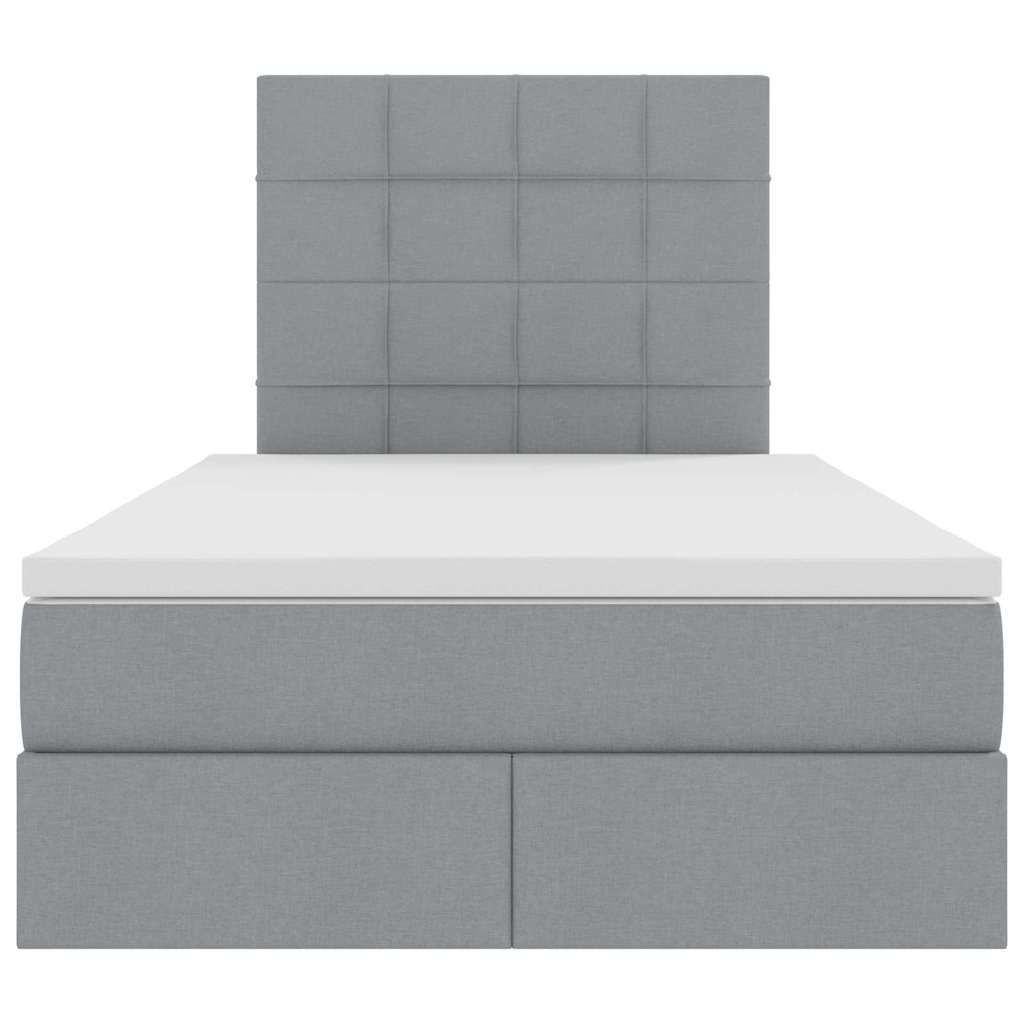 Lit avec rangement et matelas Gris clair 120 x 200 cm Polyester - XIOS