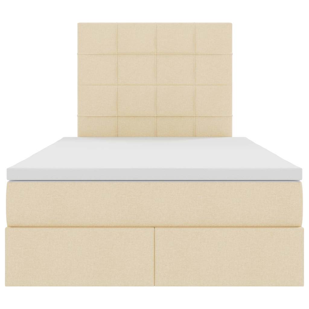 Lit avec rangement et matelas Crème 120 x 200 cm Polyester - XIOS