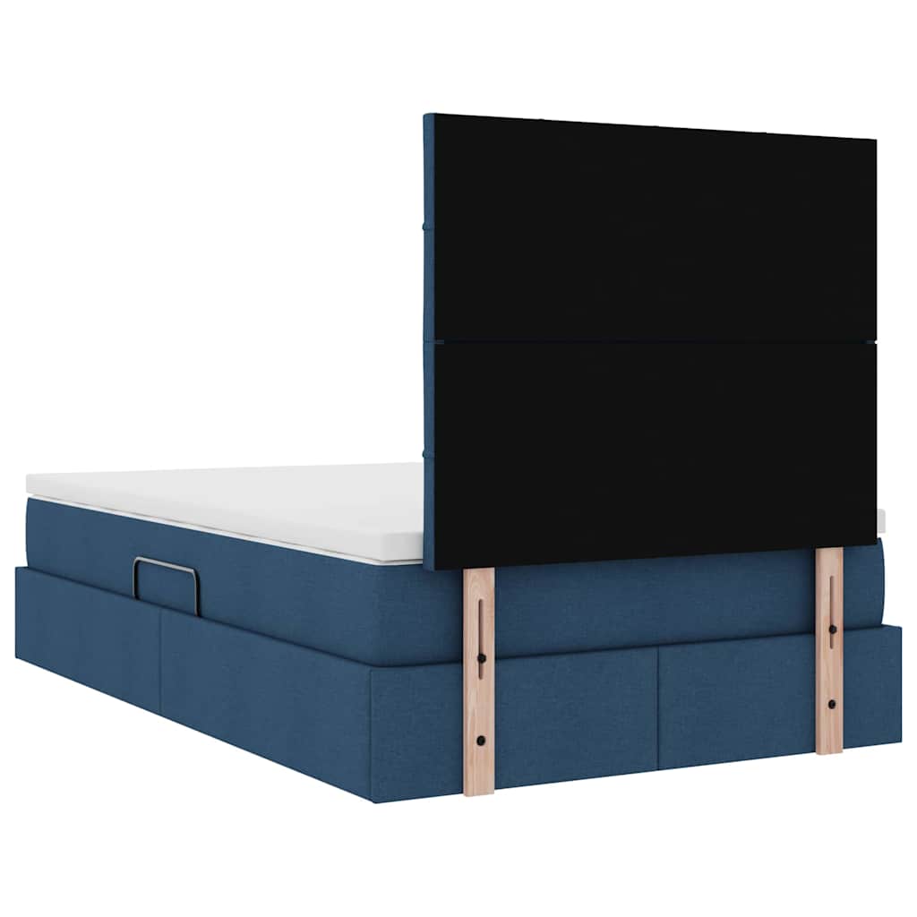 Lit avec rangement et matelas Bleu 120 x 200 cm Polyester - XIOS