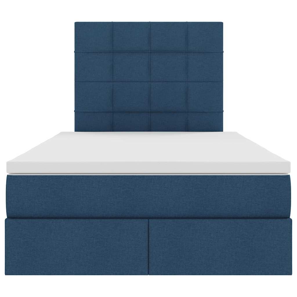 Lit avec rangement et matelas Bleu 120 x 200 cm Polyester - XIOS