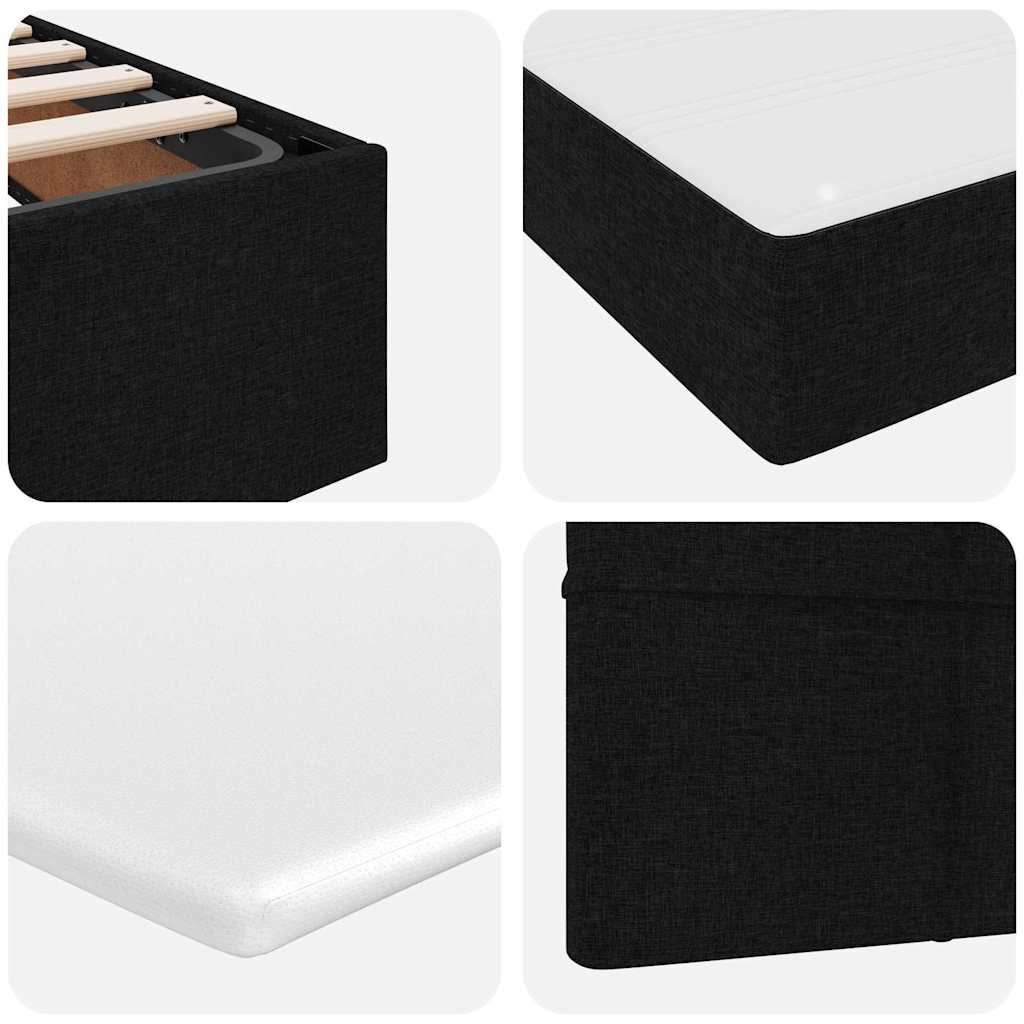 Lit avec rangement et matelas Noir 140 x 190 cm Polyester - XIOS