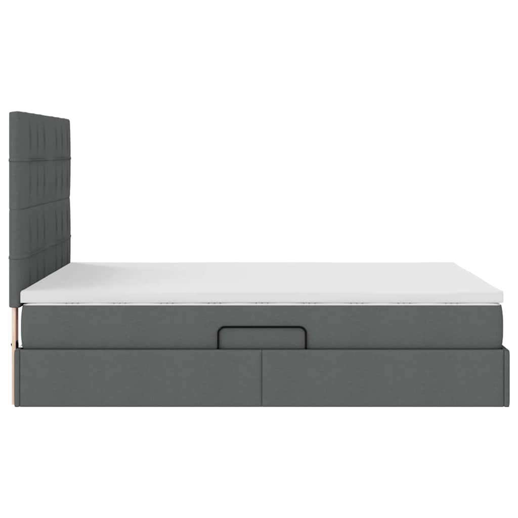 Lit avec rangement et matelas Gris foncé 140 x 200 cm Polyester - XIOS