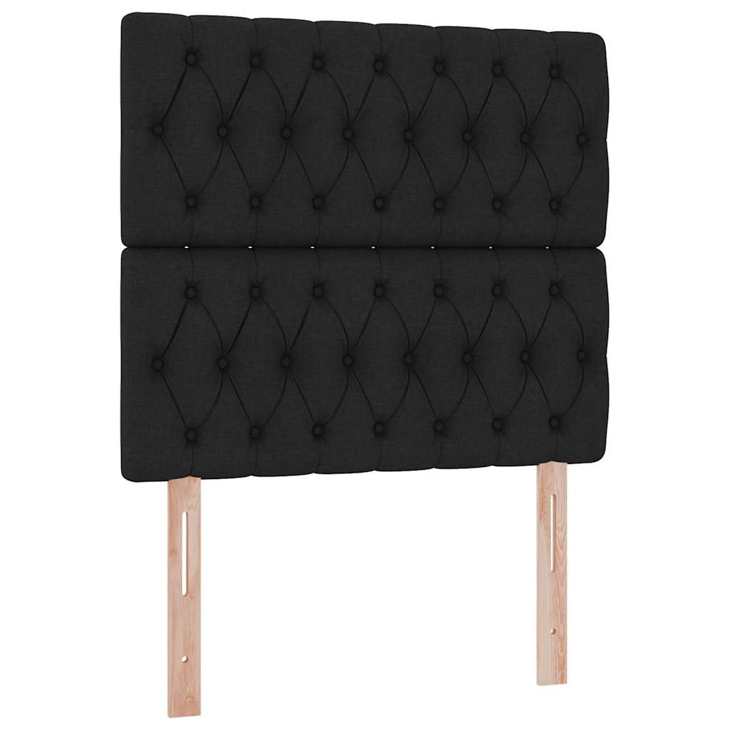 Lit avec rangement et matelas Noir 90 x 190 cm Polyester - XIOS