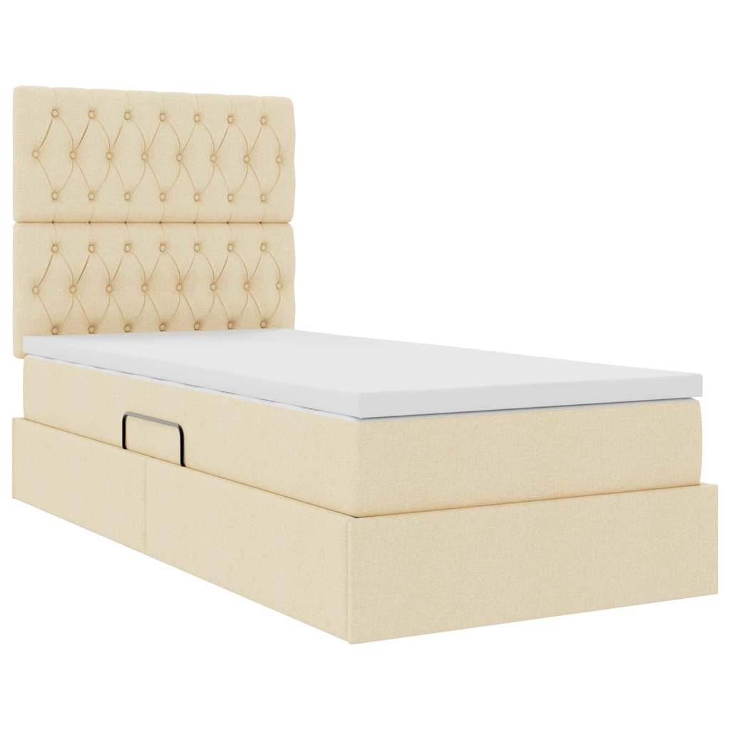 Lit avec rangement et matelas Crème 90 x 190 cm Polyester - XIOS