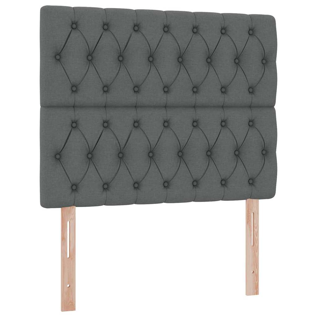 Lit avec rangement et matelas Gris foncé 120 x 190 cm tissu - XIOS