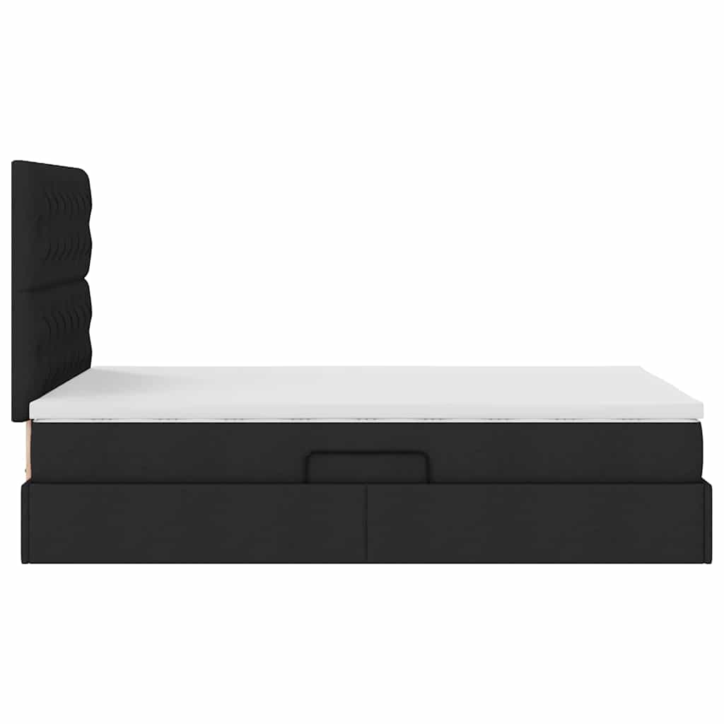 Lit avec rangement et matelas Noir 120 x 200 cm Polyester - XIOS