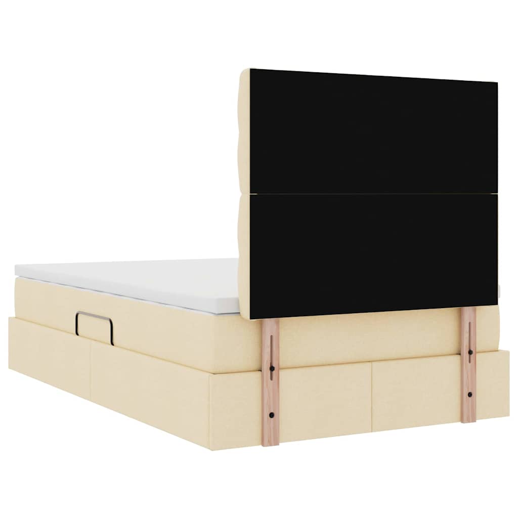Lit avec rangement et matelas Crème 120 x 200 cm Polyester - XIOS