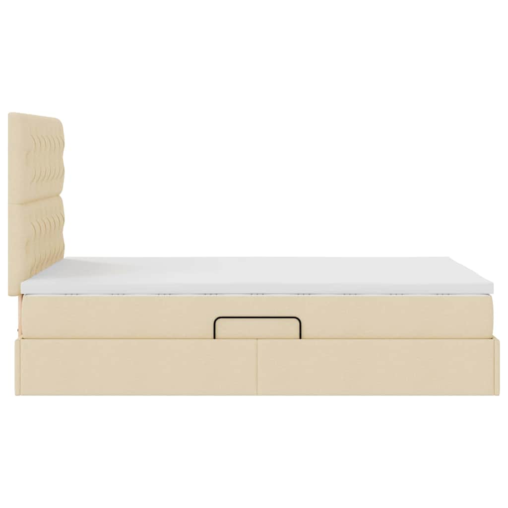 Lit avec rangement et matelas Crème 120 x 200 cm Polyester - XIOS