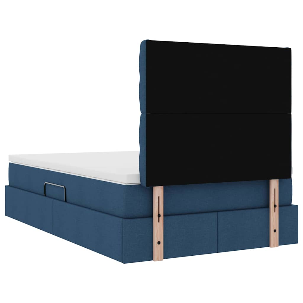 Lit avec rangement et matelas Bleu 120 x 200 cm Polyester - XIOS