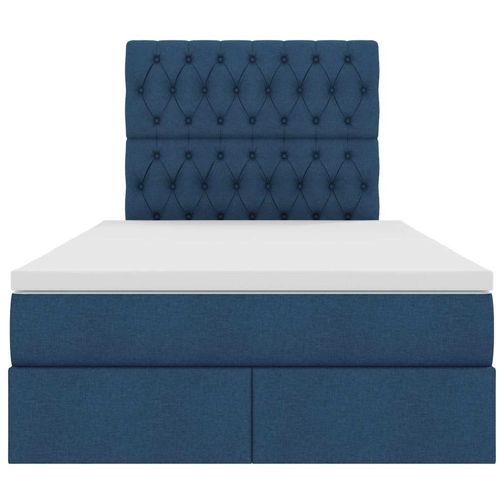 Lit avec rangement et matelas Bleu 120 x 200 cm Polyester - XIOS