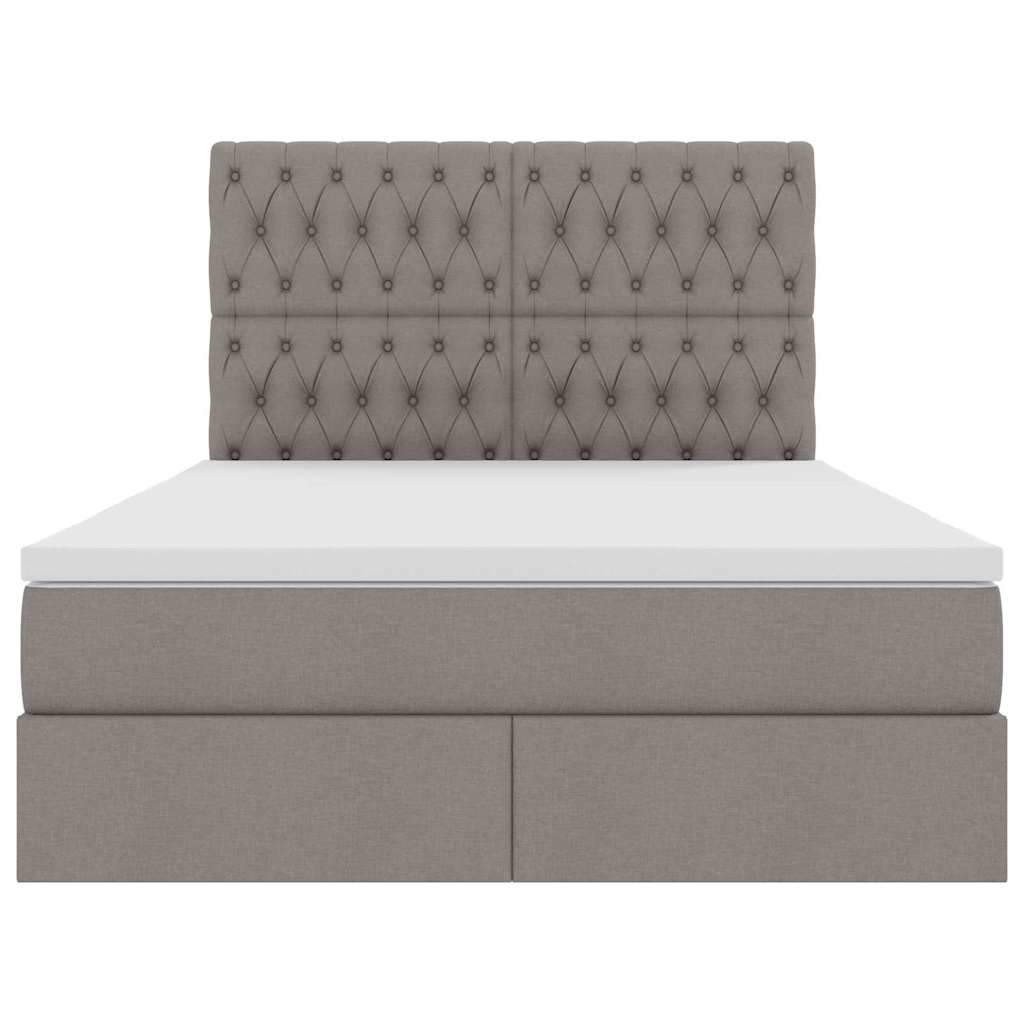 Lit avec rangement et matelas Taupe 140 x 200 cm Polyester - XIOS