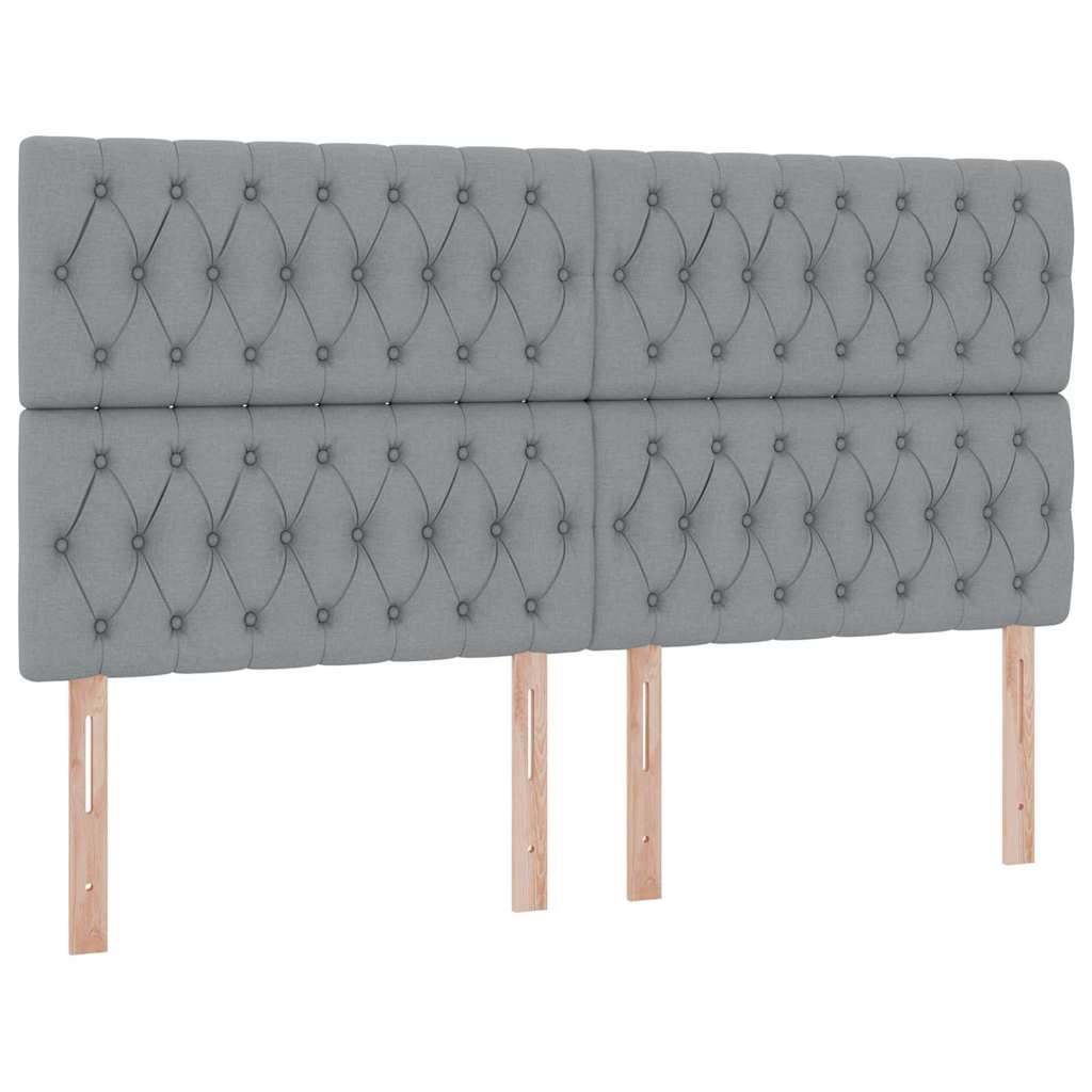 Lit avec rangement et matelas Gris clair 160 x 200 cm tissu