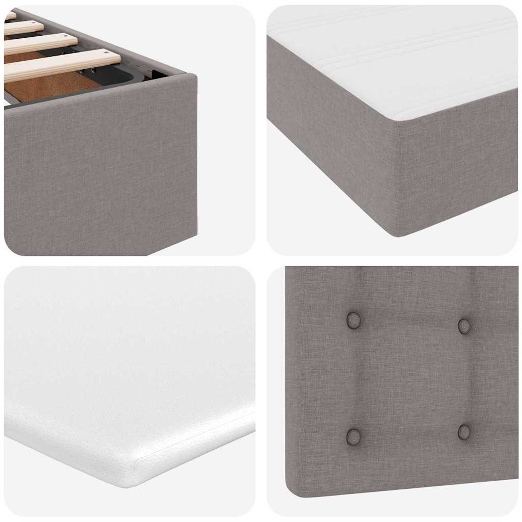 Lit avec rangement et matelas Taupe 90 x 200 cm Polyester - XIOS