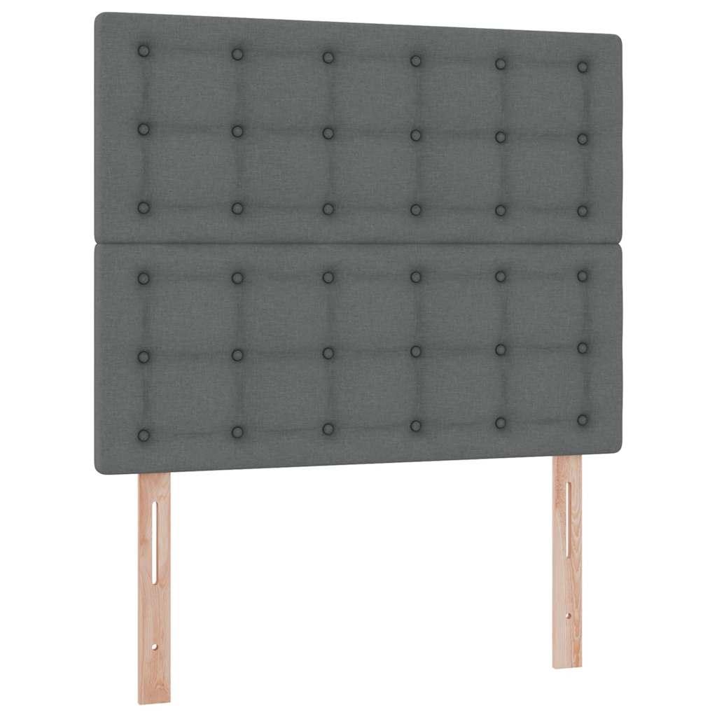 Lit avec rangement et matelas Gris foncé 120 x 200 cm Polyester - XIOS