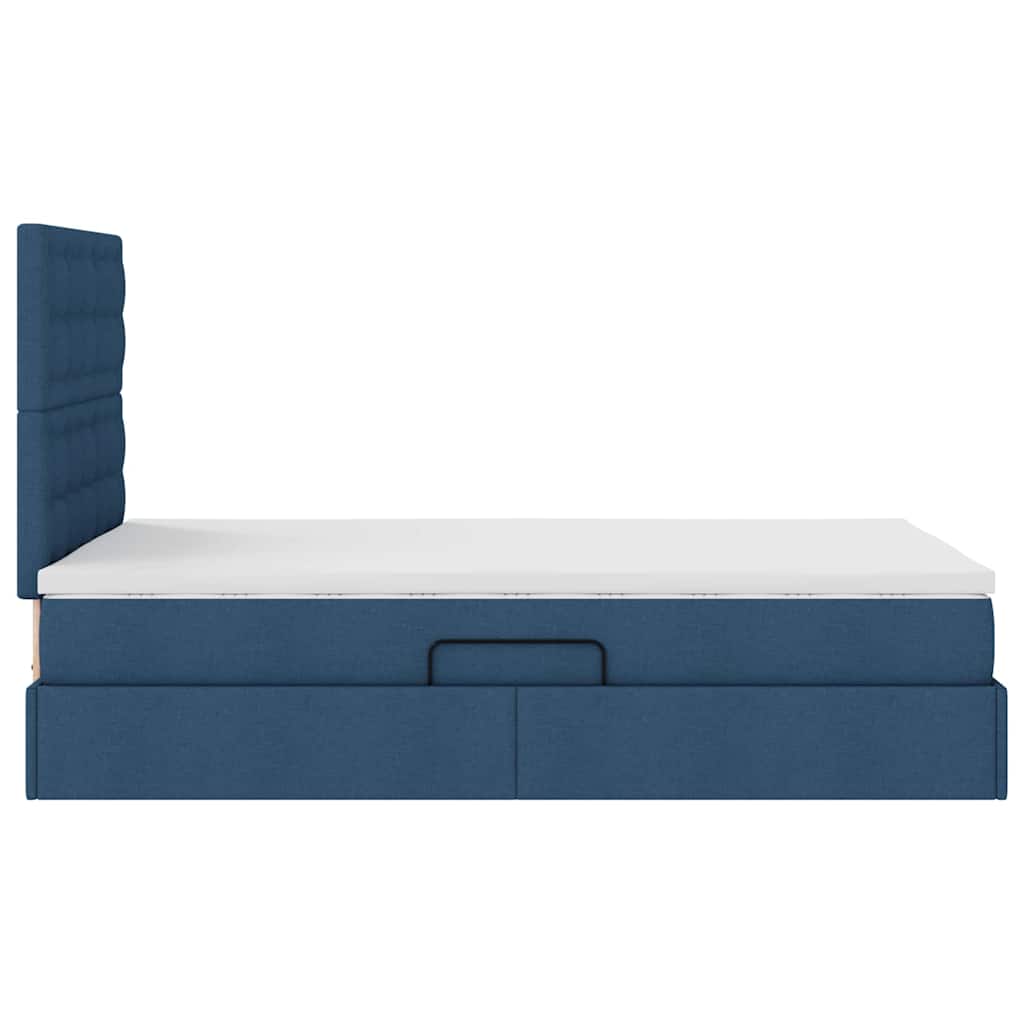Lit avec rangement et matelas Bleu 120 x 200 cm Polyester - XIOS
