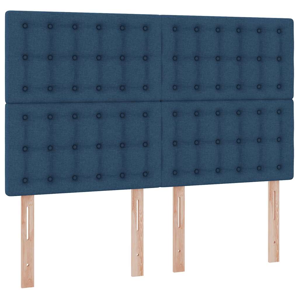 Lit avec rangement et matelas Bleu 140 x 190 cm Polyester - XIOS