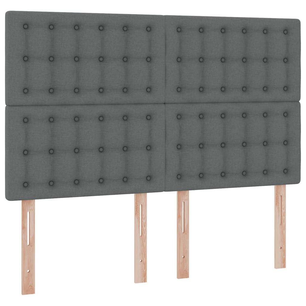 Lit avec rangement et matelas Gris foncé 140 x 200 cm Polyester - XIOS