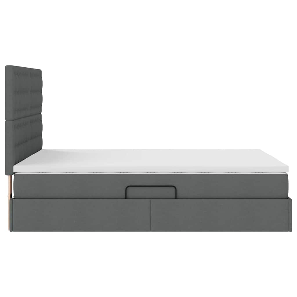 Lit avec rangement et matelas Gris foncé 140 x 200 cm Polyester - XIOS
