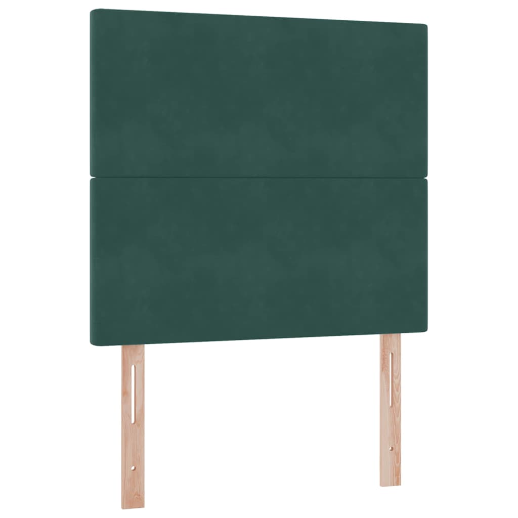 Lit avec rangement et matelas Vert foncé 100 x 200 cm Velours - XIOS