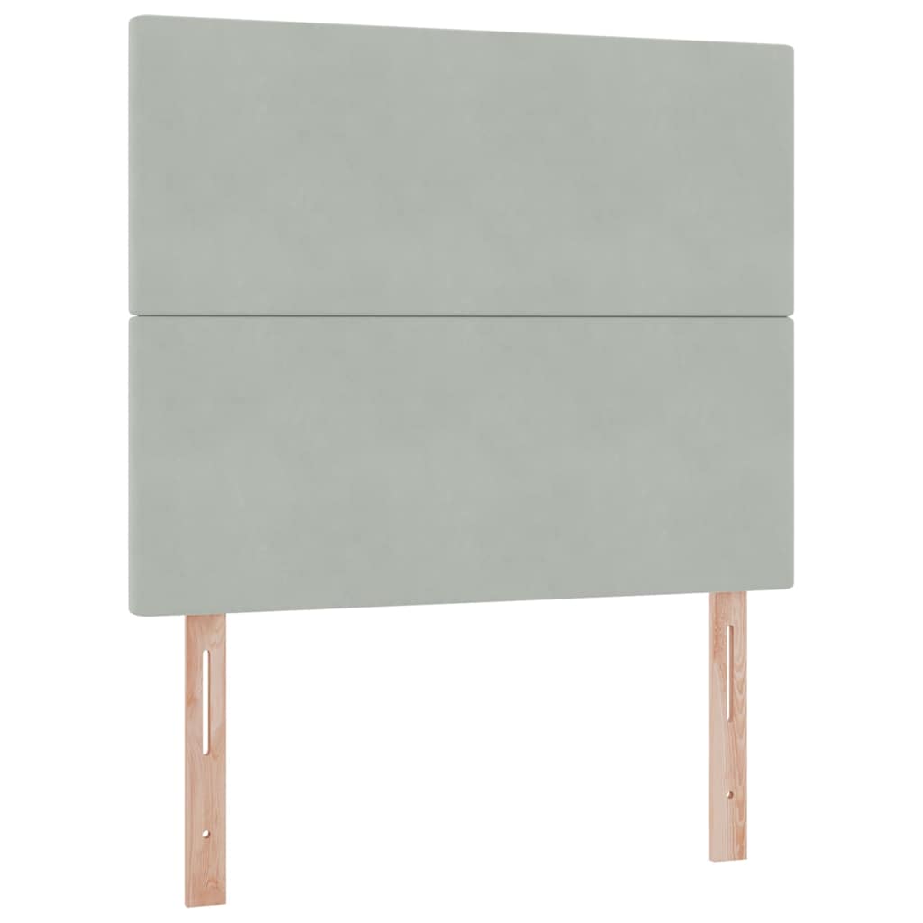 Lit avec rangement et matelas Gris clair 120 x 200 cm Velours - XIOS