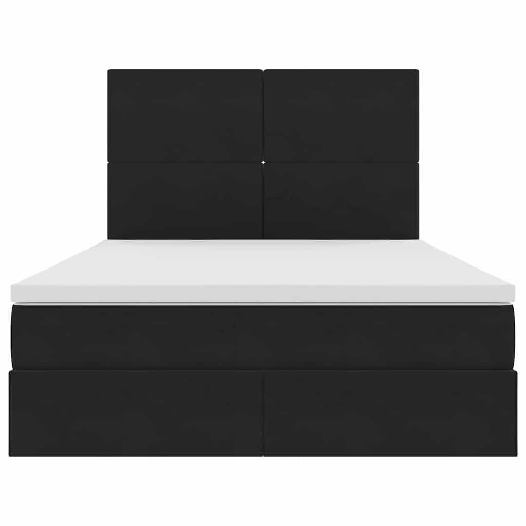 Lit avec rangement et matelas Noir 140 x 200 cm Velours - XIOS
