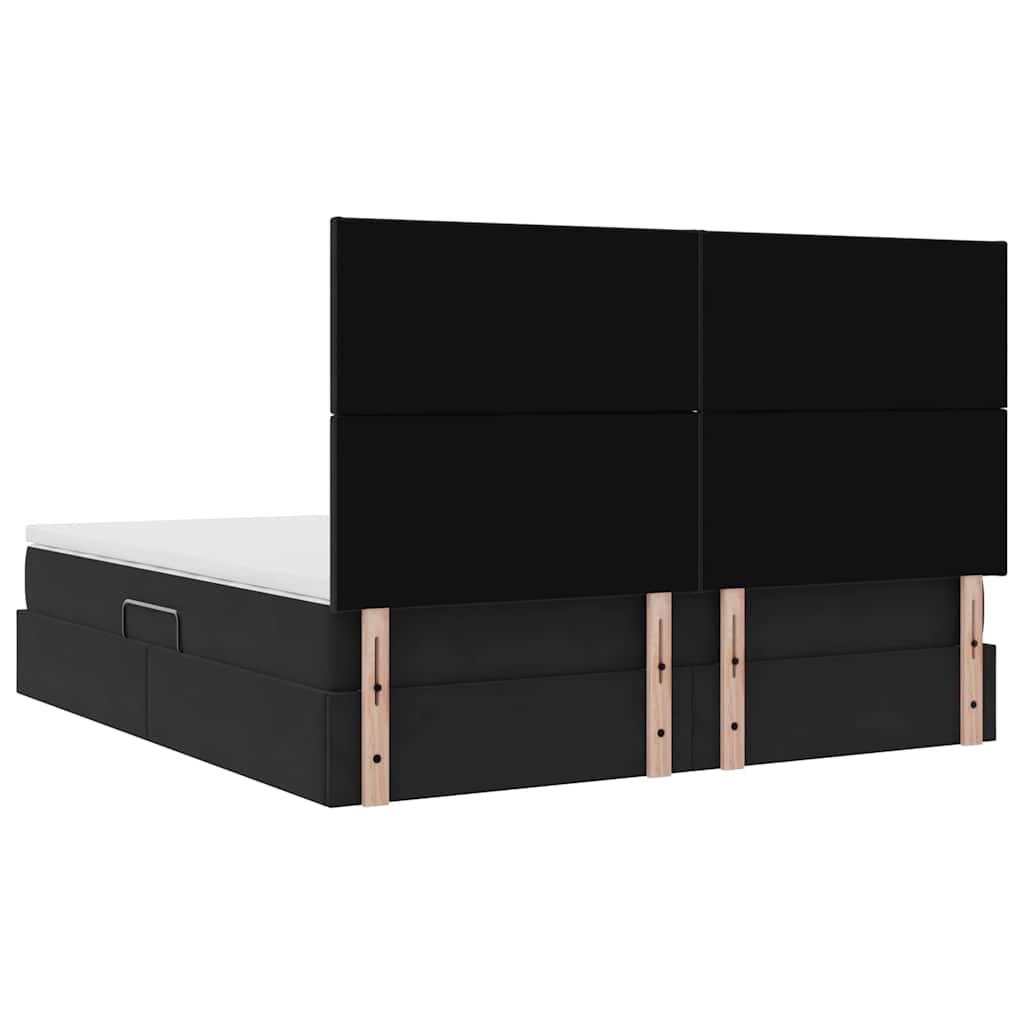 Lit avec rangement et matelas Noir 160 x 200 cm Velours - XIOS