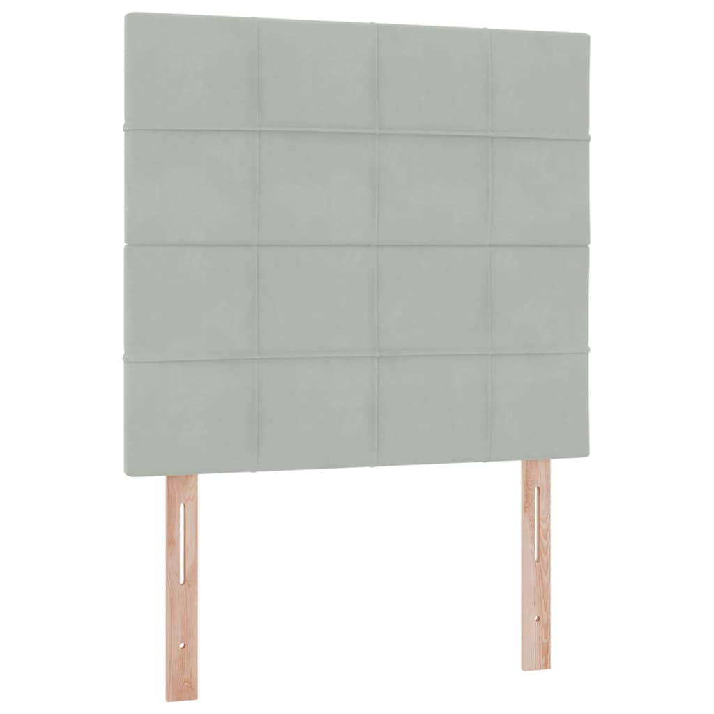 Lit avec rangement et matelas Gris clair 90 x 200 cm Velours - XIOS