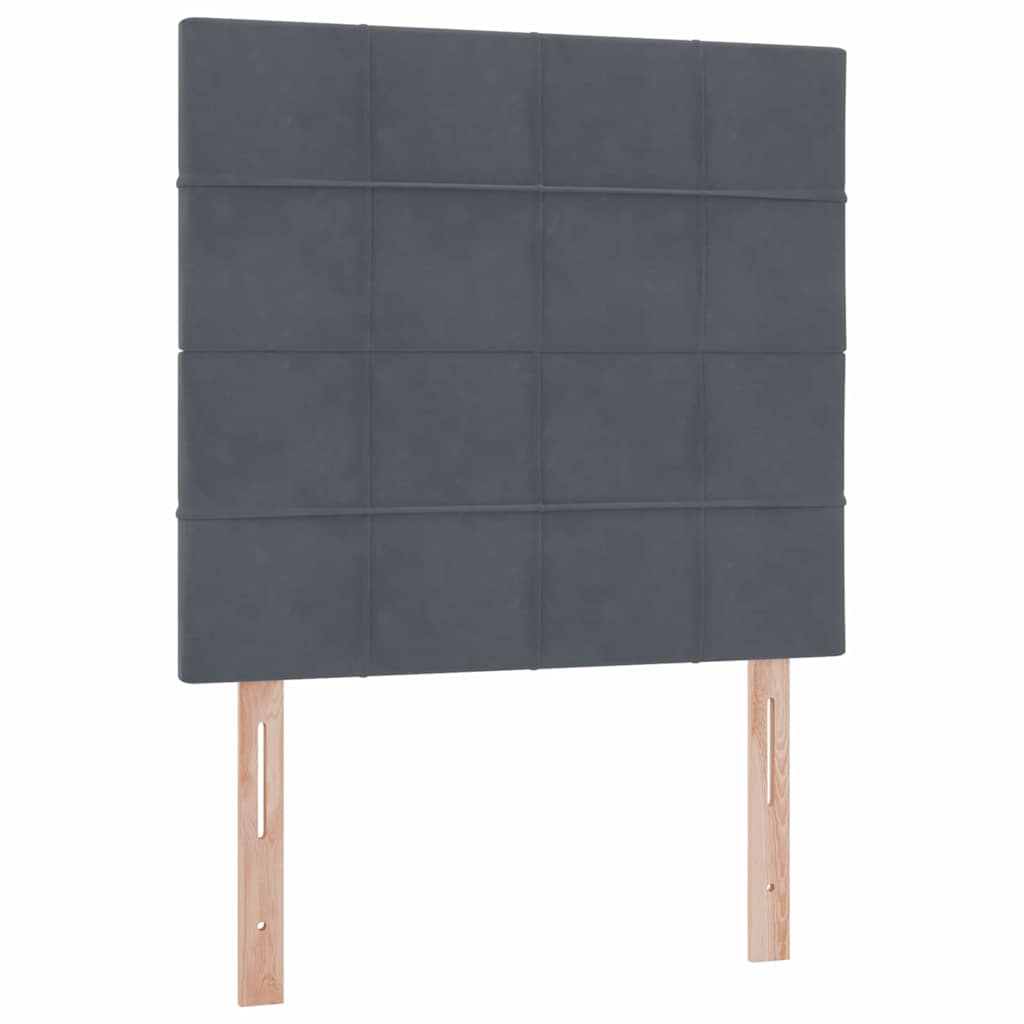 Lit avec rangement et matelas Gris foncé 90 x 200 cm Velours - XIOS
