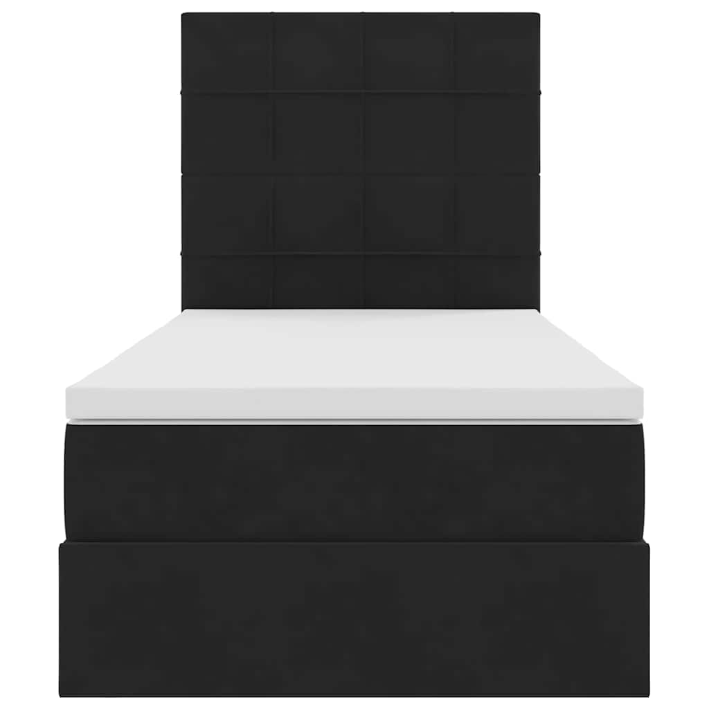 Lit avec rangement et matelas Noir 100 x 200 cm Velours - XIOS