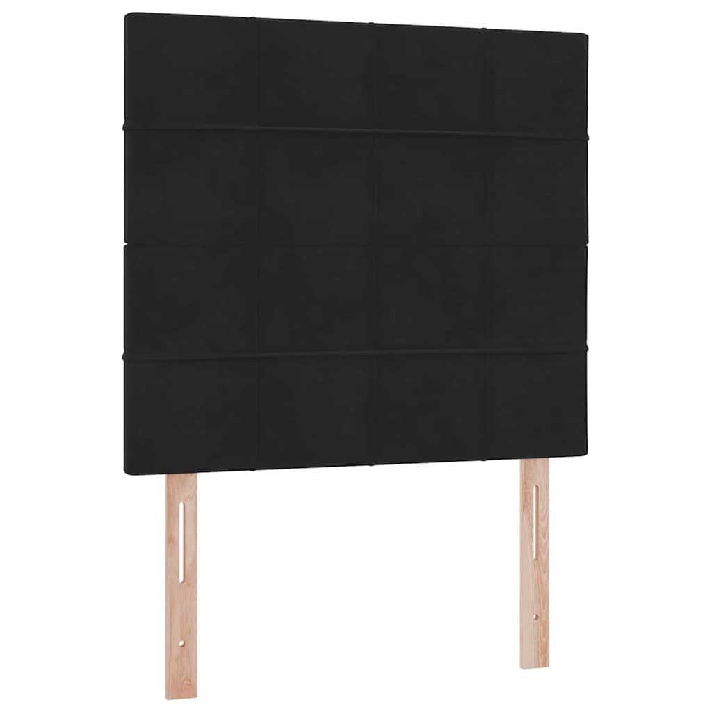 Lit avec rangement et matelas Noir 100 x 200 cm Velours - XIOS