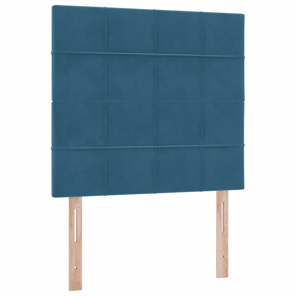 Lit avec rangement et matelas Bleu foncé 100 x 200 cm Velours - XIOS