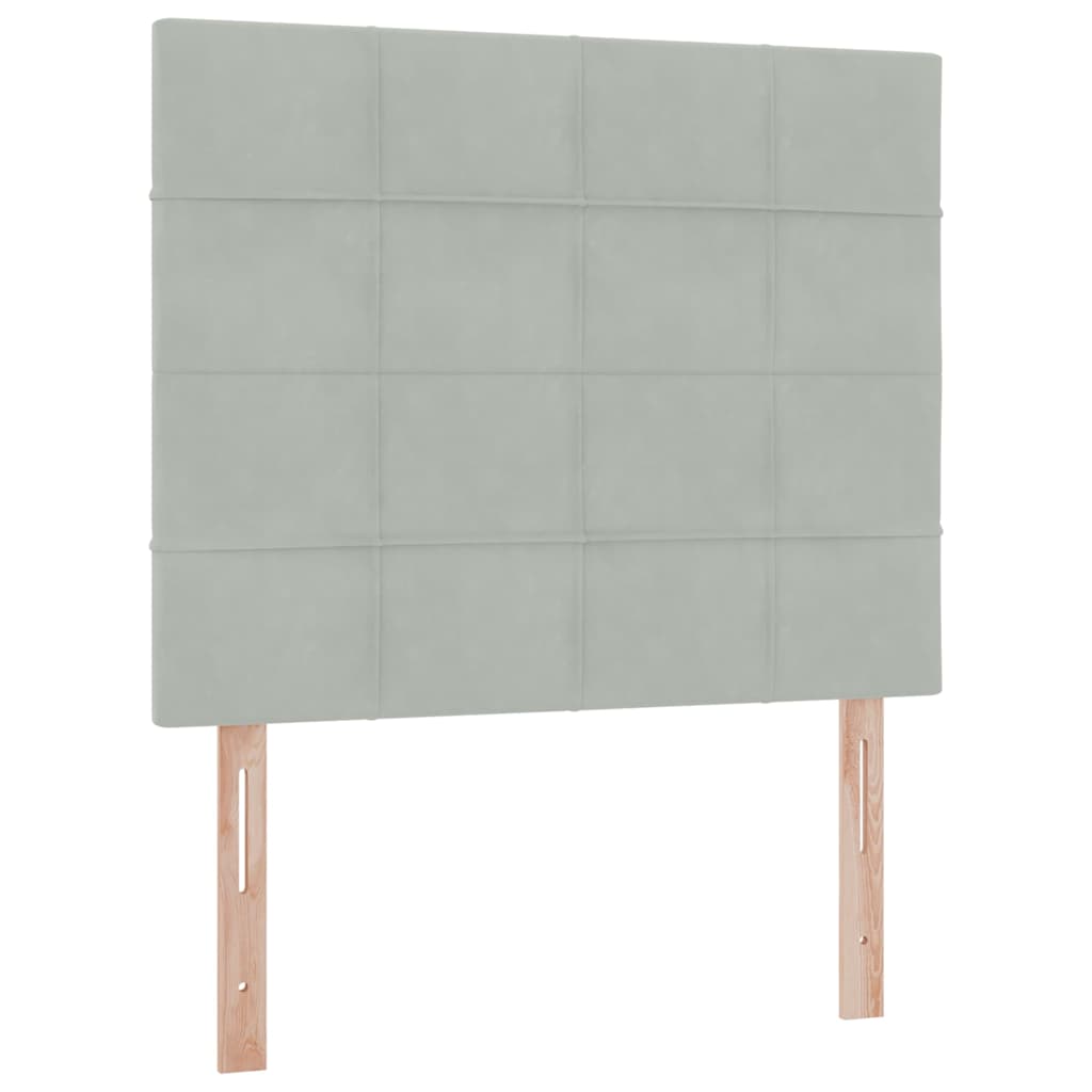 Lit avec rangement et matelas Gris clair 120 x 200 cm Velours - XIOS