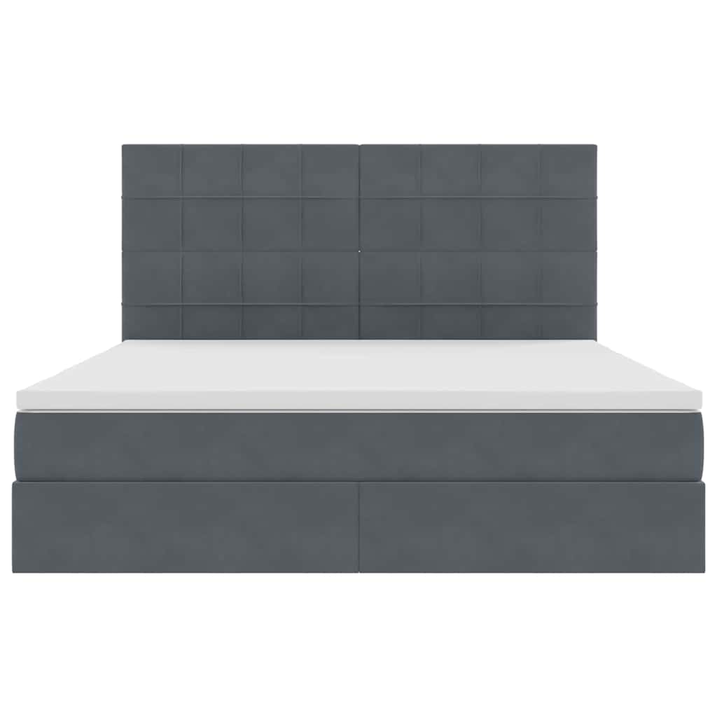Lit avec rangement et matelas Gris foncé 160 x 200 cm Velours - XIOS