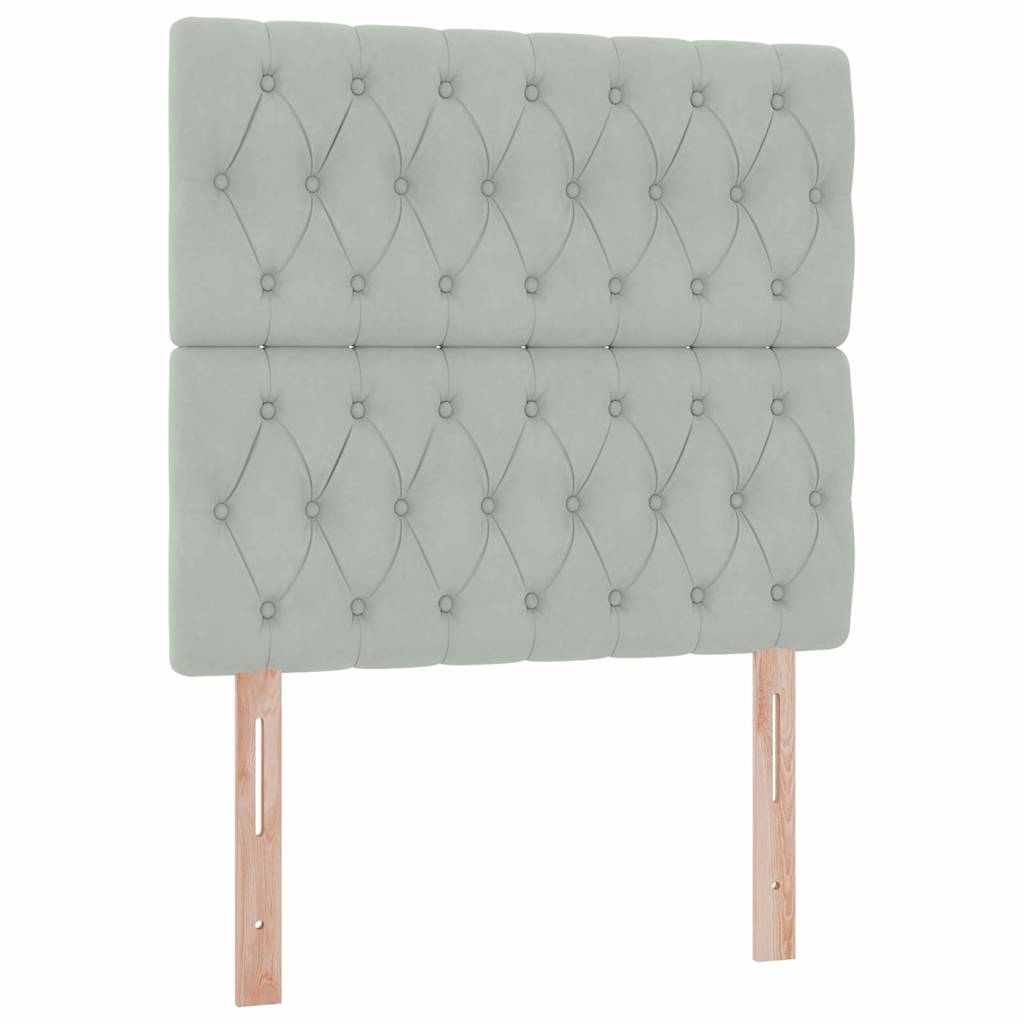 Lit avec rangement et matelas Gris clair 90 x 200 cm Velours - XIOS